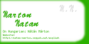 marton natan business card